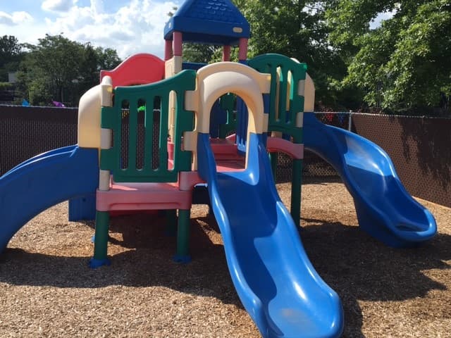 Children playing on the outdoor playground